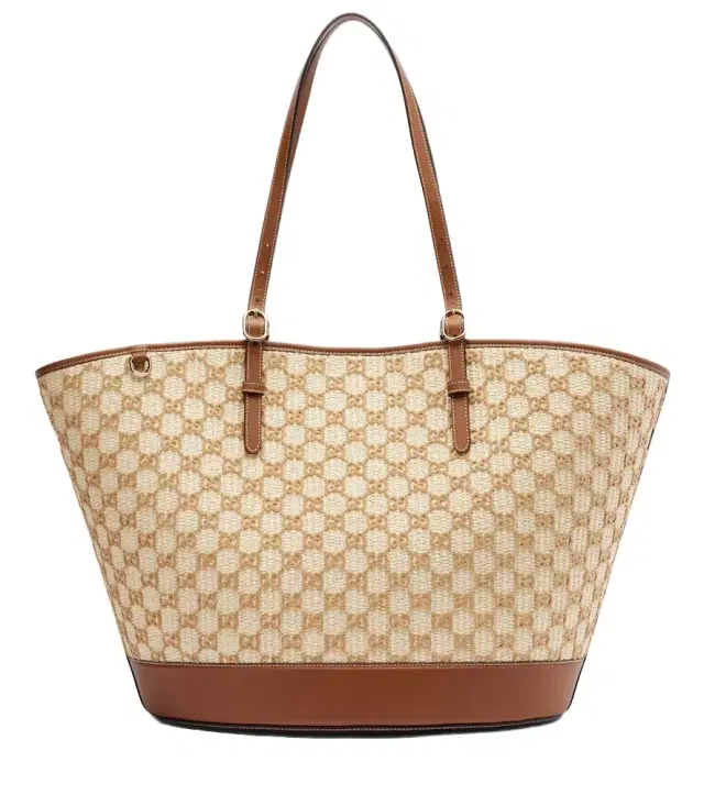 Gucci GG Large raffia-effect tote bag
