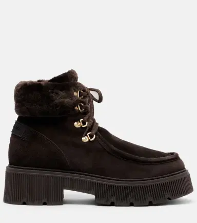 Bogner Turin shearling-trimmed suede lace-up boots | Thumbnail 2