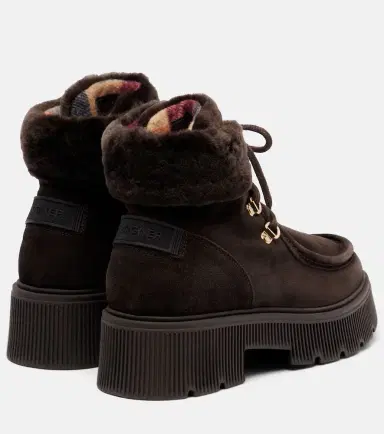 Bogner Turin shearling-trimmed suede lace-up boots | Thumbnail 3