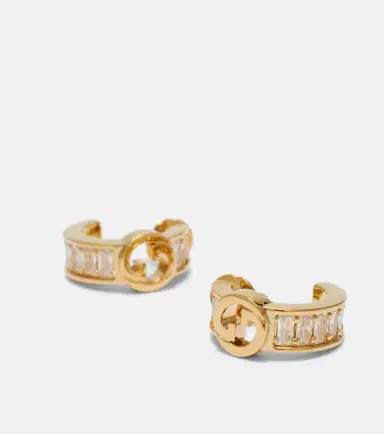 Gucci Blondie embellished hoop earrings | Thumbnail 2