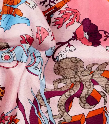 Gucci Printed silk twill scarf | Thumbnail 3