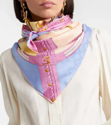 Gucci GG Horsebit silk jacquard scarf | Thumbnail 4