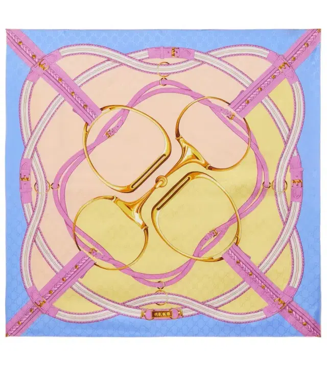 GG Horsebit silk jacquard scarf