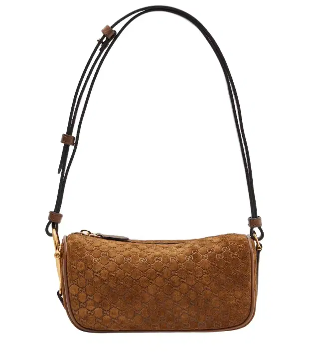 Half Horsebit suede shoulder bag
