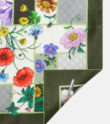 Gucci Printed silk twill scarf | Thumbnail 3