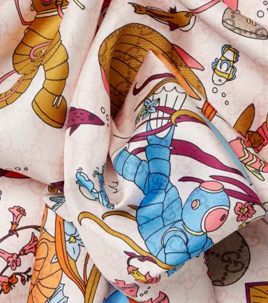 Gucci GG printed silk twill scarf | Thumbnail 2