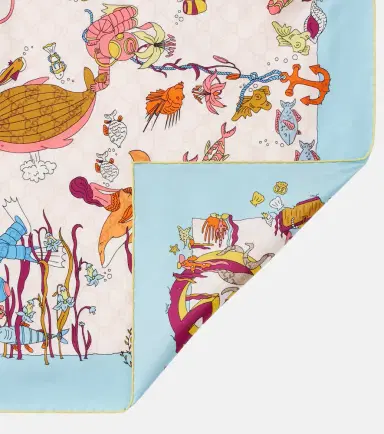Gucci GG printed silk twill scarf | Thumbnail 3