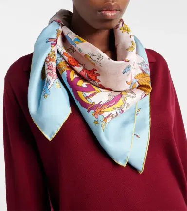 Gucci GG printed silk twill scarf | Thumbnail 5