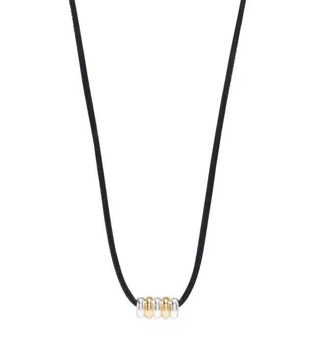 Déhanche Déhanche Hollyhock leather and sterling silver necklace