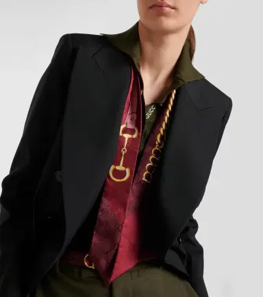 Gucci Horsebit silk twill scarf | Thumbnail 5