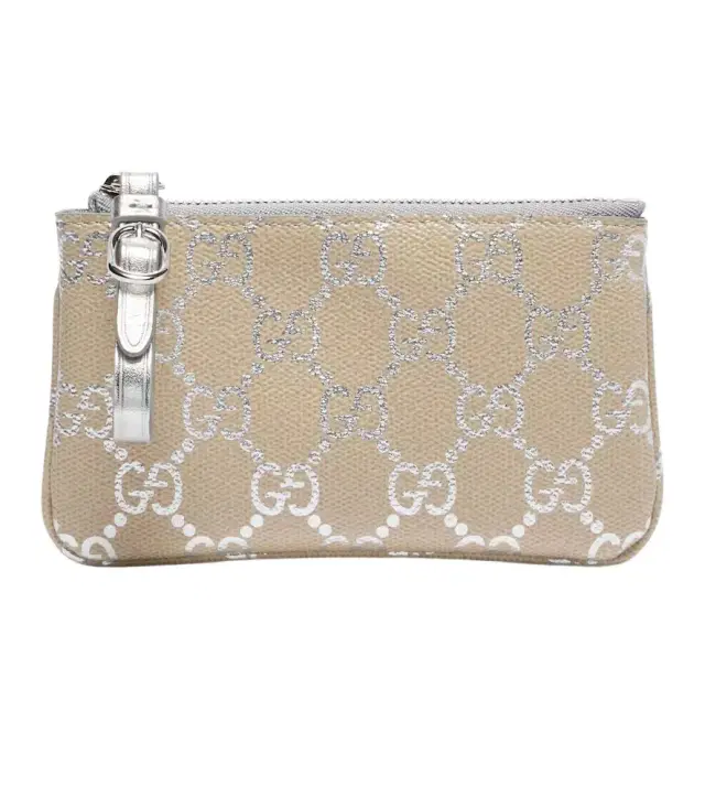 GG leather-trimmed pouch