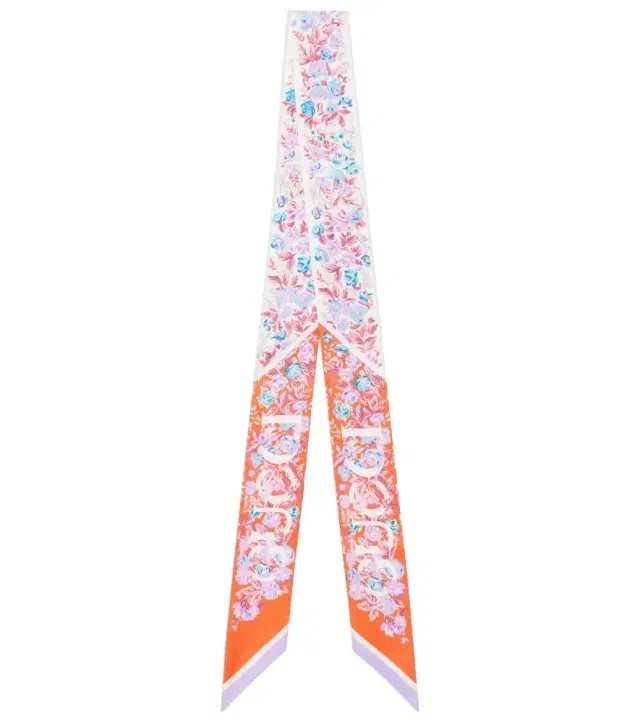 Printed silk twill scarf