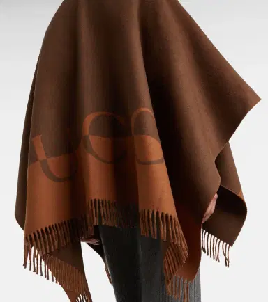 Gucci Fringed wool and cashmere poncho | Thumbnail 2