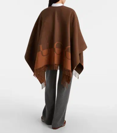 Gucci Fringed wool and cashmere poncho | Thumbnail 5