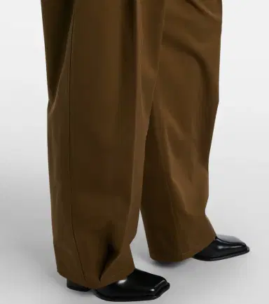 Loewe Belted pleated high-rise cotton and silk wide-leg pants | Thumbnail 4 Loewe Belted pleated high-rise cotton and silk wide-leg pants | Thumbnail 4