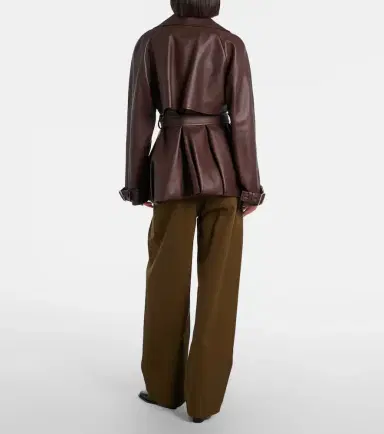 Loewe Belted pleated high-rise cotton and silk wide-leg pants | Thumbnail 5 Loewe Belted pleated high-rise cotton and silk wide-leg pants | Thumbnail 5