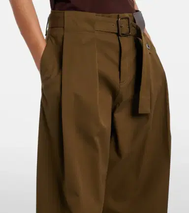 Loewe Belted pleated high-rise cotton and silk wide-leg pants | Thumbnail 6 Loewe Belted pleated high-rise cotton and silk wide-leg pants | Thumbnail 6