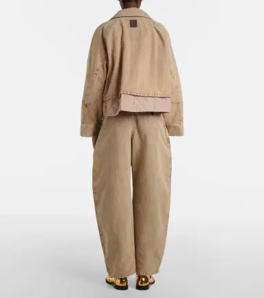 Loewe Wool-trimmed barrel-leg jeans | Thumbnail 3 Loewe Wool-trimmed barrel-leg jeans | Thumbnail 3
