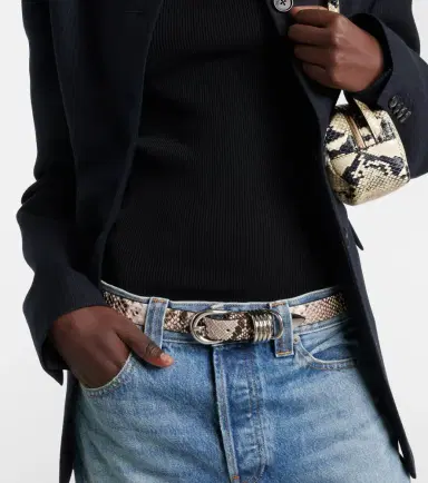 Déhanche Déhanche Hollyhock snake-effect leather belt | Thumbnail 3