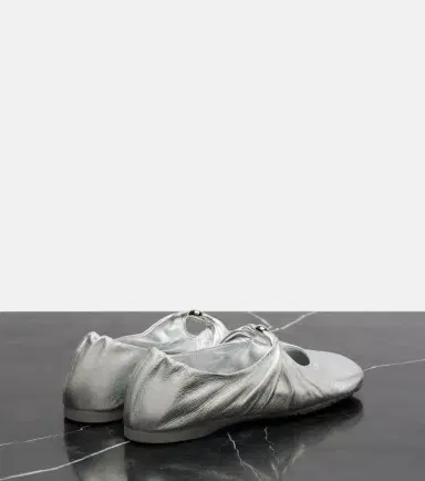 Loewe Pebble Soft metallic leather Mary Jane flats | Thumbnail 3
