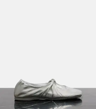 Loewe Pebble Soft metallic leather Mary Jane flats | Thumbnail 4