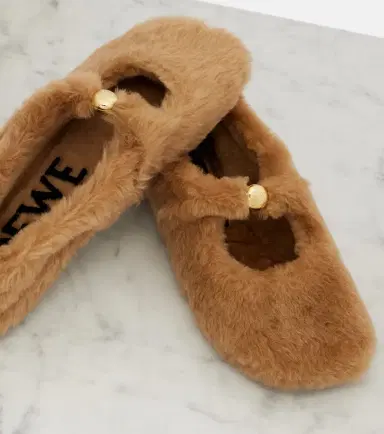Loewe Pebble Soft shearling Mary Jane flats | Thumbnail 2