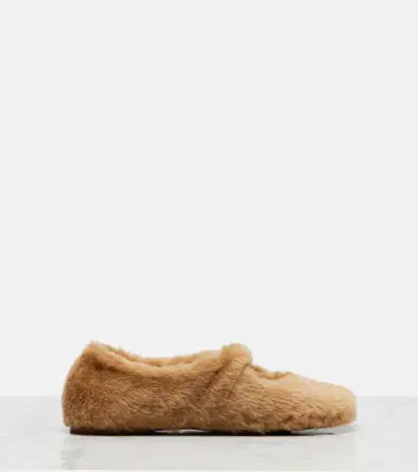 Loewe Pebble Soft shearling Mary Jane flats | Thumbnail 3