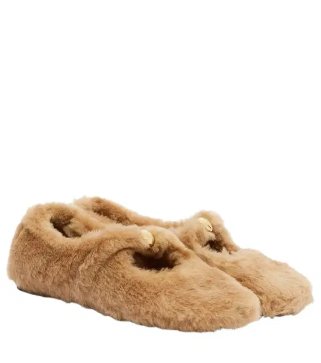 Pebble Soft shearling Mary Jane flats