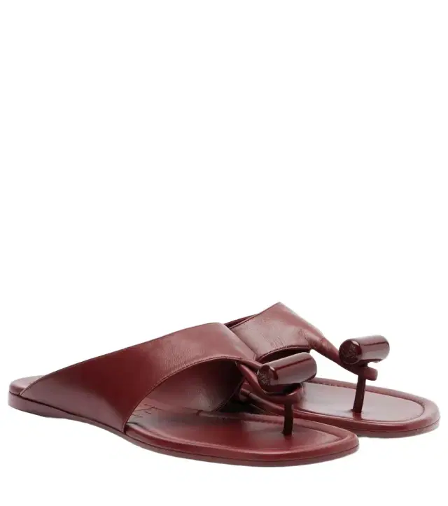Toggle leather thong sandals