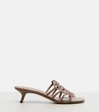 Loewe Petal Anagram embellished suede mules | Thumbnail 3