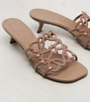 Loewe Petal Anagram embellished suede mules | Thumbnail 4