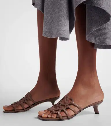 Loewe Petal Anagram embellished suede mules | Thumbnail 6