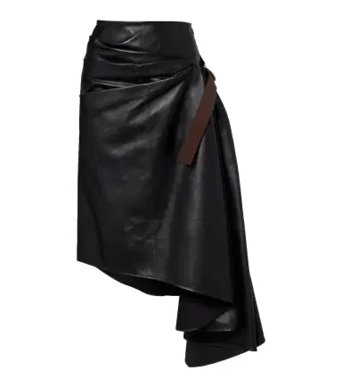 Loewe Asymmetric draped leather midi skirt | Thumbnail 1 Loewe Asymmetric draped leather midi skirt | Thumbnail 1