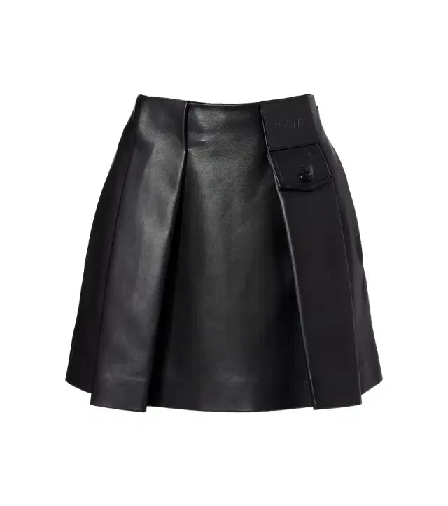 Pleated leather miniskirt