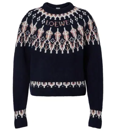 Loewe Fair Isle sequined wool-blend sweater | Thumbnail 1 Loewe Fair Isle sequined wool-blend sweater | Thumbnail 1