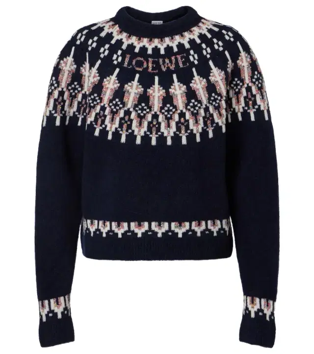 Loewe Fair Isle sequined wool-blend sweater