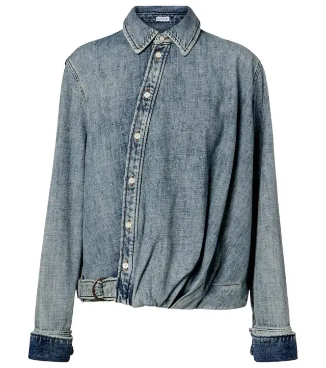 Loewe Draped belted denim shirt