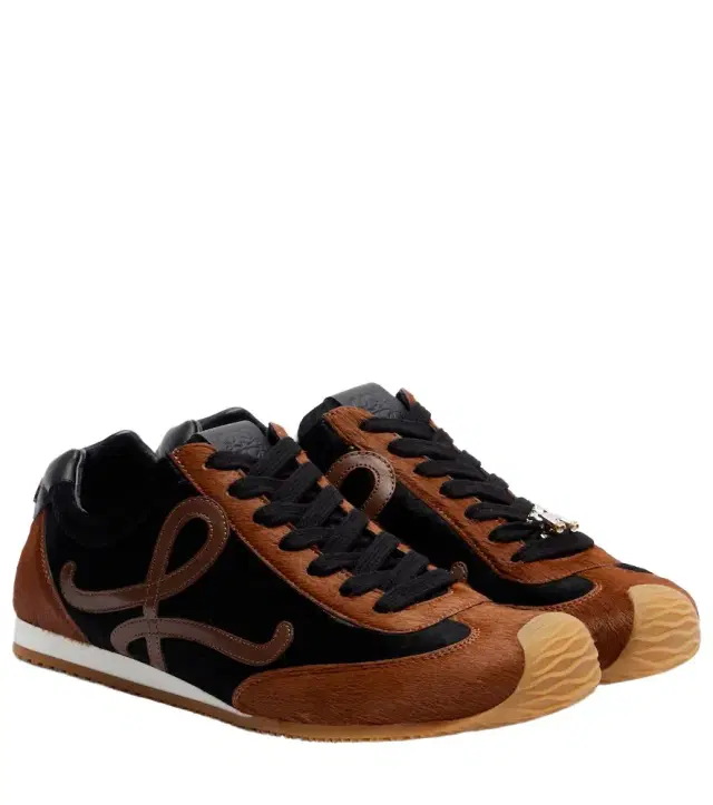 Ballet Runner 2.0 leather-trimmed calf hair sneakers