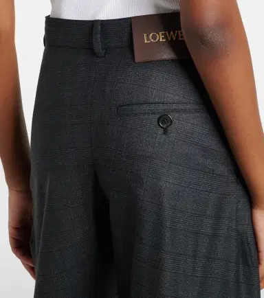 Loewe Checked belt wool barrel-leg pants | Thumbnail 4 Loewe Checked belt wool barrel-leg pants | Thumbnail 4