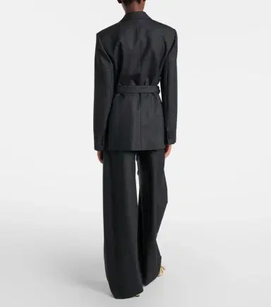 Loewe Checked belt wool barrel-leg pants | Thumbnail 5 Loewe Checked belt wool barrel-leg pants | Thumbnail 5