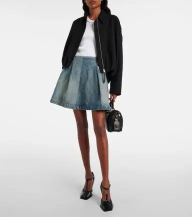 Loewe Pleated denim miniskirt | Thumbnail 3 Loewe Pleated denim miniskirt | Thumbnail 3