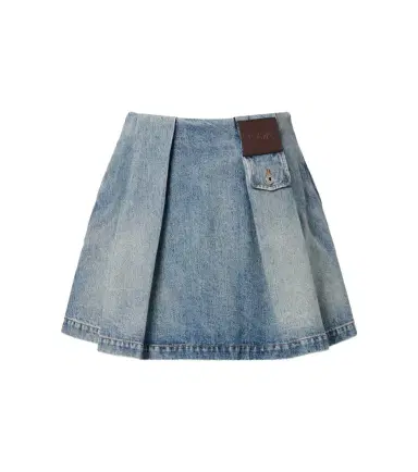 Loewe Pleated denim miniskirt | Thumbnail 1 Loewe Pleated denim miniskirt | Thumbnail 1
