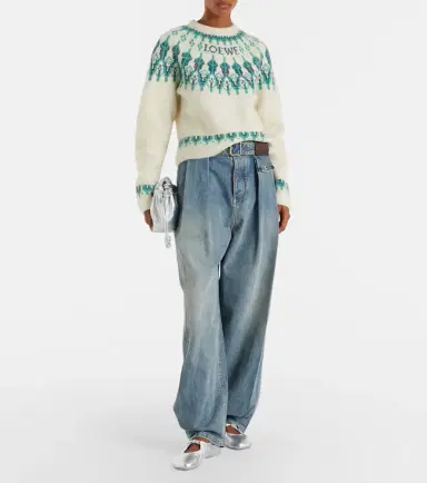 Loewe Fair Isle sequined wool-blend sweater | Thumbnail 2