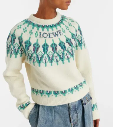Loewe Fair Isle sequined wool-blend sweater | Thumbnail 3