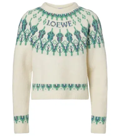 Loewe Fair Isle sequined wool-blend sweater | Thumbnail 1