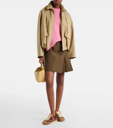 Loewe Leather-trimmed cotton-blend wrap skirt | Thumbnail 3 Loewe Leather-trimmed cotton-blend wrap skirt | Thumbnail 3
