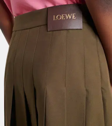 Loewe Leather-trimmed cotton-blend wrap skirt | Thumbnail 4 Loewe Leather-trimmed cotton-blend wrap skirt | Thumbnail 4