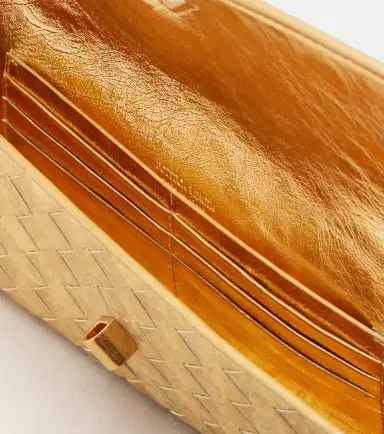 Bottega Veneta Andiamo Intrecciato metallic leather clutch | Thumbnail 2