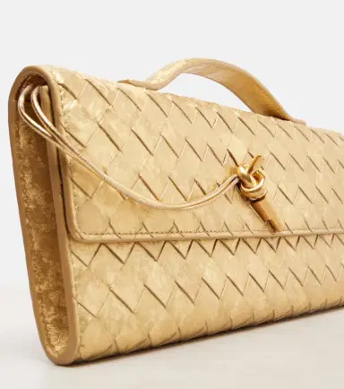 Bottega Veneta Andiamo Intrecciato metallic leather clutch | Thumbnail 4