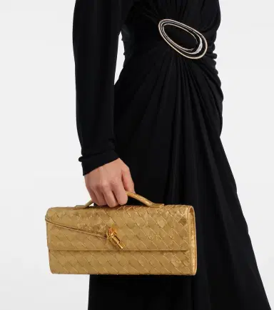 Bottega Veneta Andiamo Intrecciato metallic leather clutch | Thumbnail 5